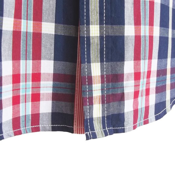 HENUS EDWIN 95 Plaid Chambray Sleeve Collar Button Down Front Cotton Shirt M NWT - Picture 6 of 7